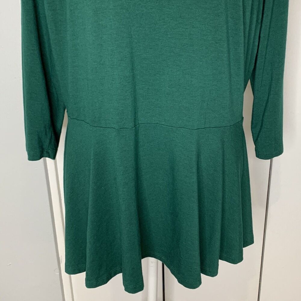 Denim 24/7 Women’s Green Peplum Top 3/4 Sleeves Size M - Picture 9 of 14